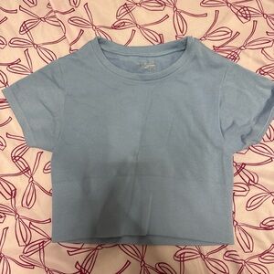 aerie Light Blue Ribbed Crop Top